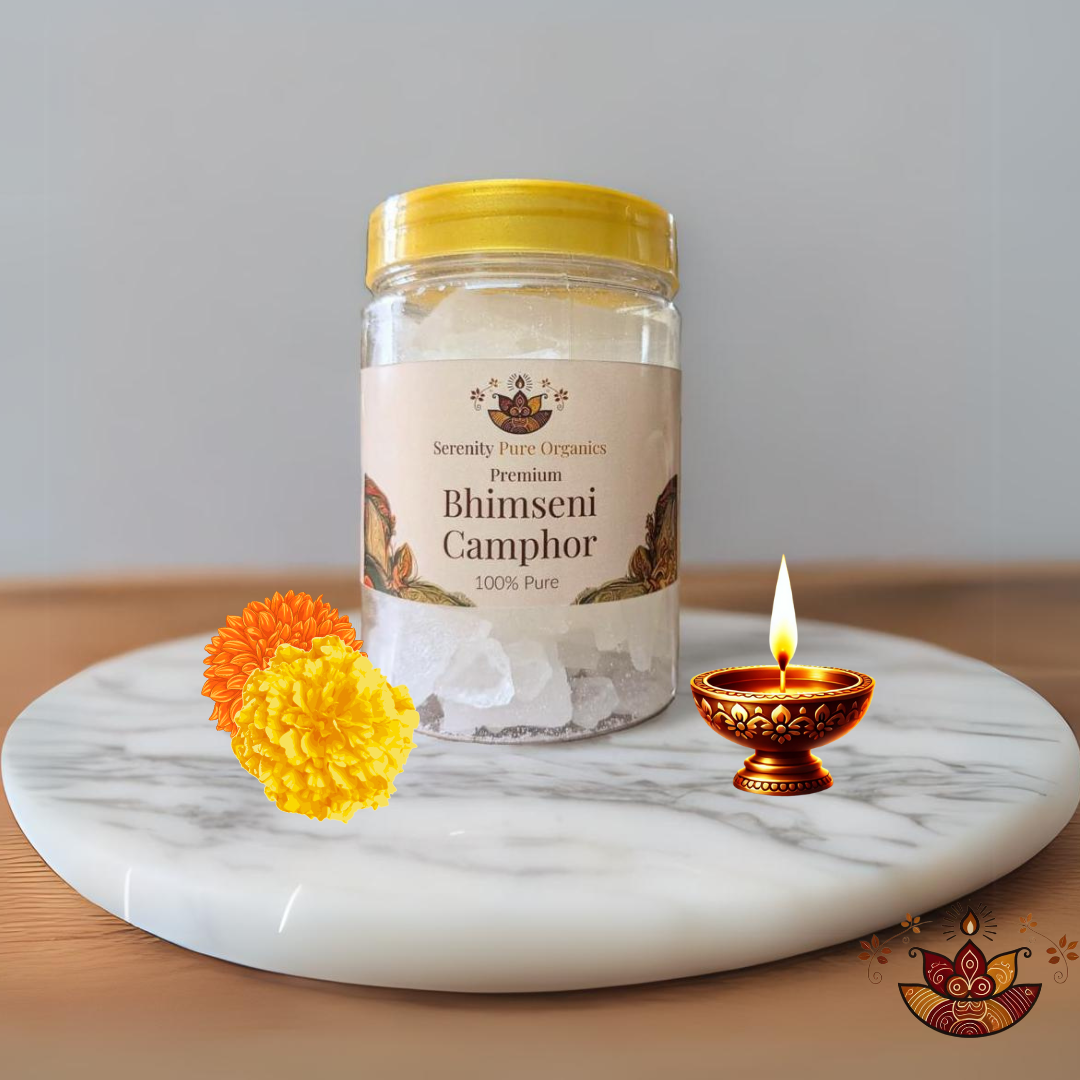 Premium Bhimseni Camphor (250gm) – 100% Organic Camphor for Pooja and Aromatherapy