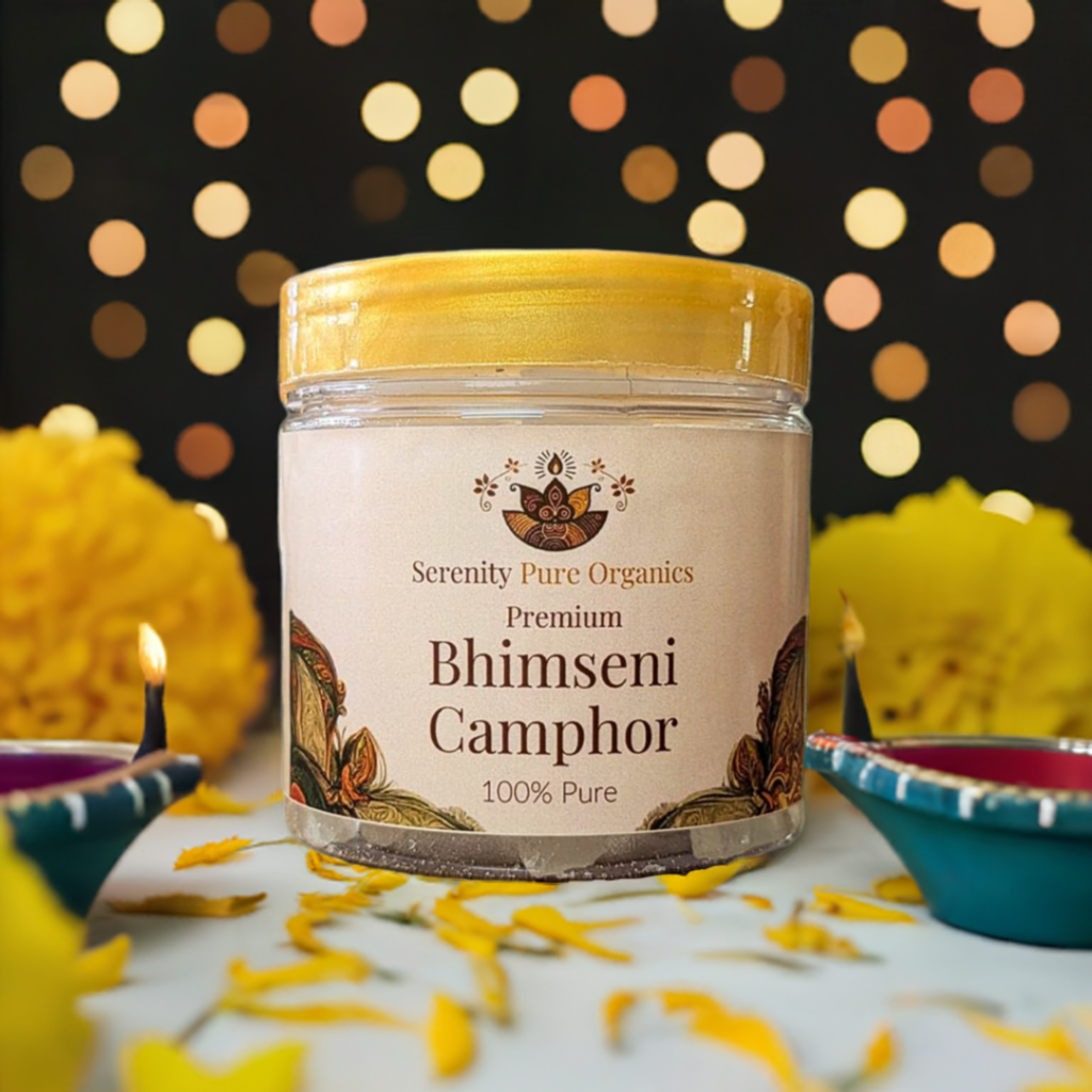 Premium Bhimseni Camphor 200g (100g + 100g) – 100% Organic Camphor for Pooja and Aromatherapy